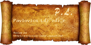 Pavlovics Lázár névjegykártya